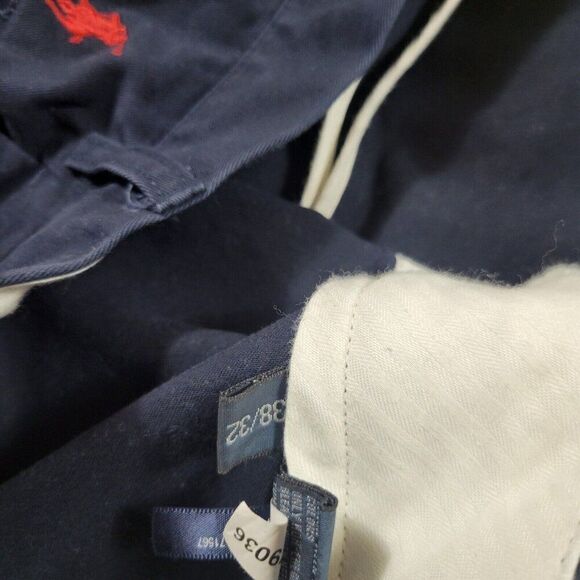 Polo Ralph Lauren Pants Mens 38x32 Blue Ethan Pleated Retro Red Pony Preppy - Picture 4 of 8